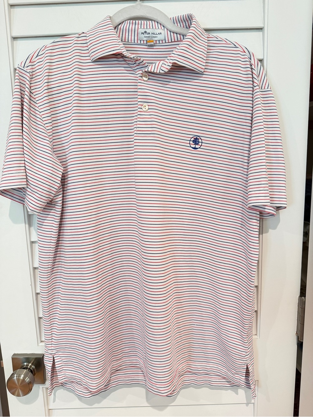 Peter Millar Performance Polo Shirt Sz M Striped Short Sleeves Summer Comfort